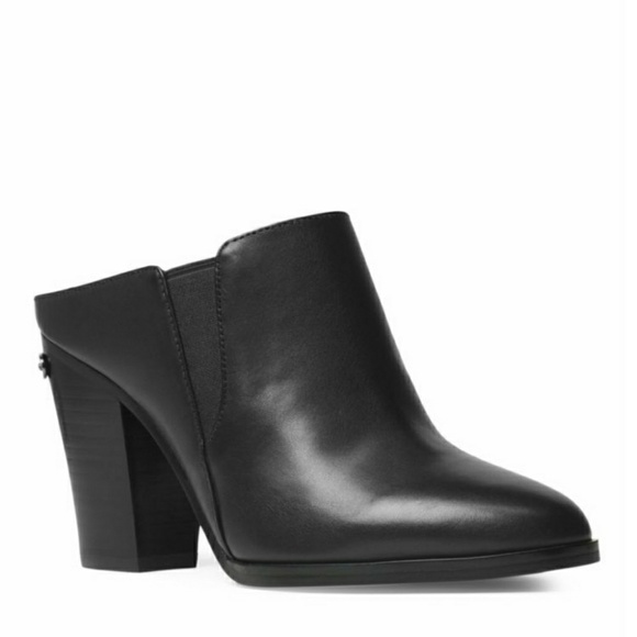 Michael Kors Shoes - New! MICHAEL KORS Black Leather Mules Pointed-Toe